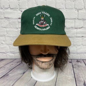 Vintage Hat Cap Strap Back Green Brown Viking Visit 1000 Years 1000 - 2000 A.D.